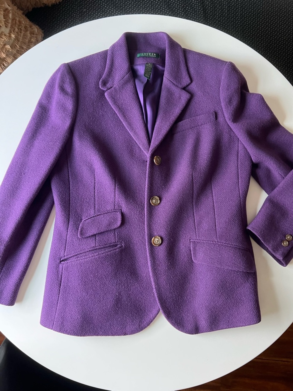 Lauren by Ralph Lauren Purple Wool blend women’s Blazer size 12 | L